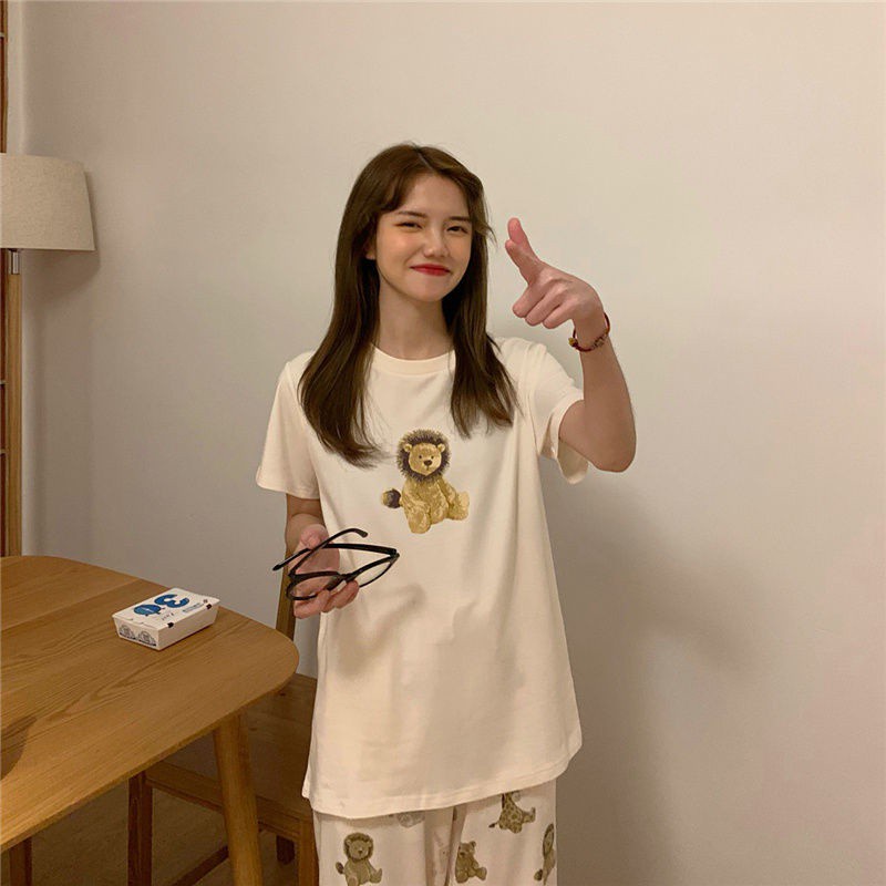 Quần Ngủ Mùa Hè Dáng Suông Thoải Mái In Hình Động Vật Dễ Thương Phong Cách Hàn Quốc | BigBuy360 - bigbuy360.vn