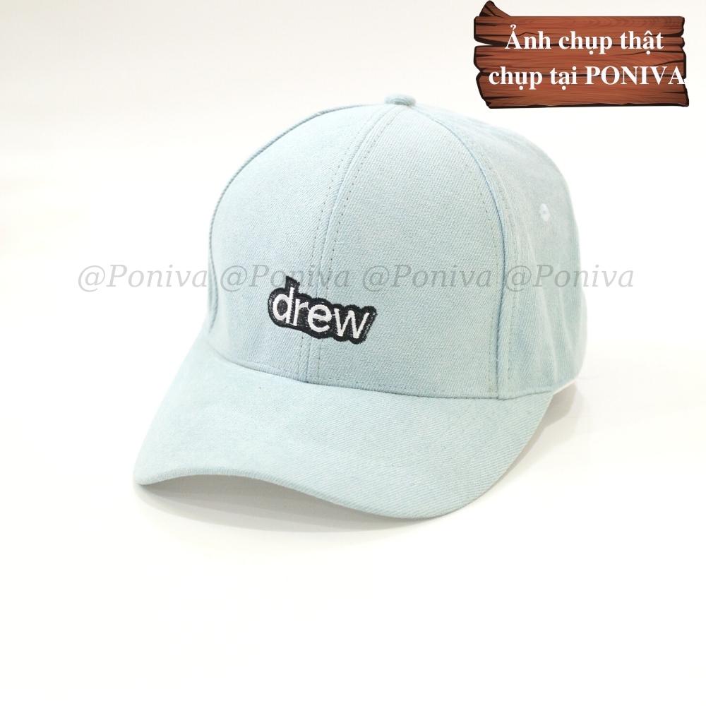 Mũ lưỡi trai ❤️ Nón kết thêu chữ DRE.W chất nhung mịn form unisex DR056 phong cách Ulzzang Thời trang PONIVA siêu hot