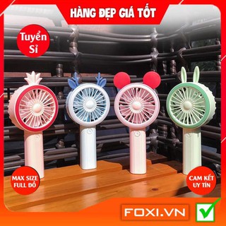 Quạt Cầm Tay Tích Điện Mini Có Đèn Cực Mát Cho Bé-Thiết kế dễ thương-Tặng kèm sạc-Nhỏ gọn và tiện lợi khi đi du lịch
