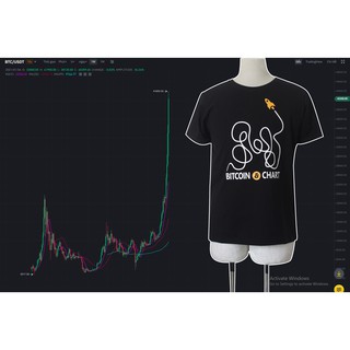 Áo thun Chart Bitcoin Moon (cointshirt), Binance, Bitcoin
