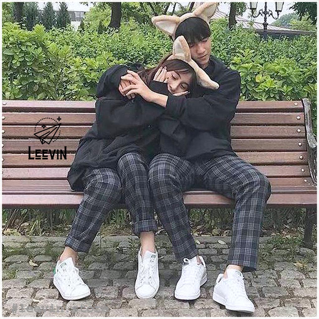 Quần Kẻ Caro Nam Nữ PLAID Ống Suông Dài Unisex - Kiểu quần baggy nữ caro Outfits Leevin Store