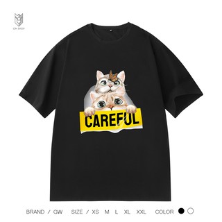 【FREE SHIP】Áo Thun nam nữ unisex in Couple Cats ngộ nghĩnh, áo thun ngắn tay cotton thoáng mát - GW Shop
