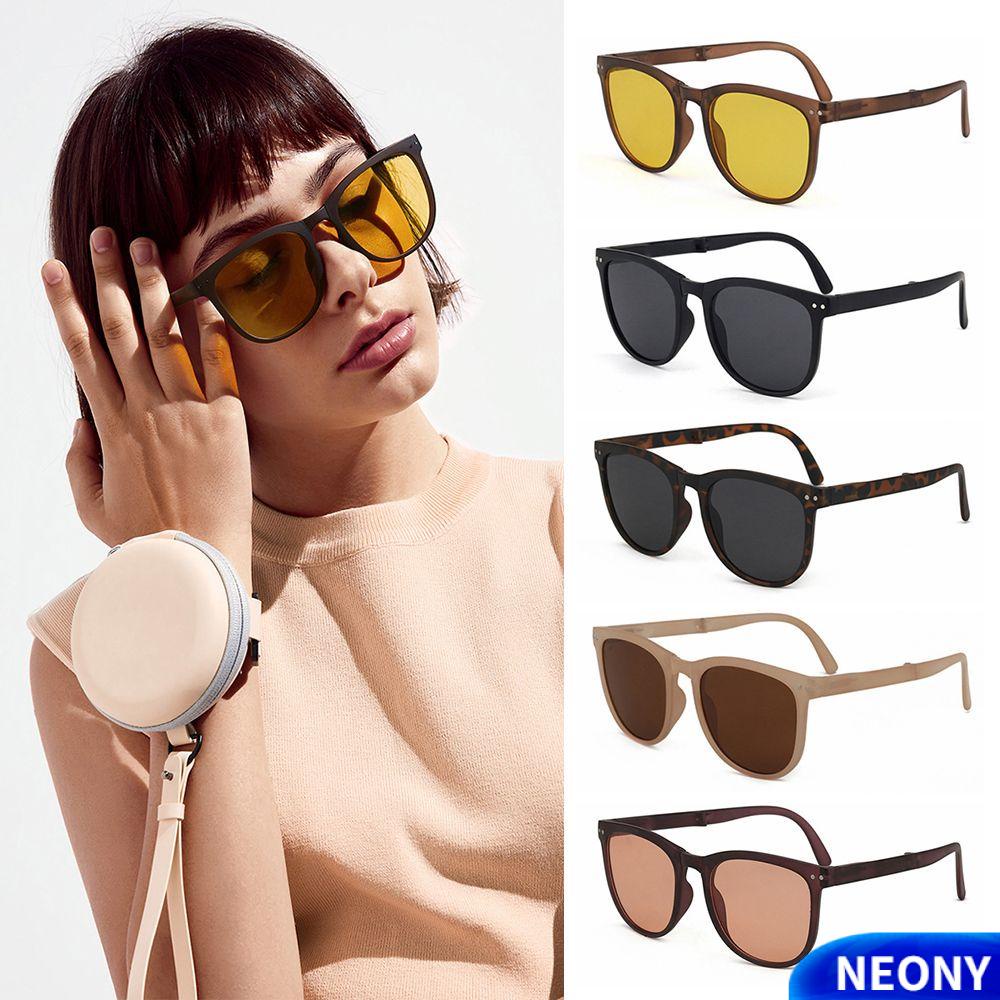Kính râm gọng bằng TR90 siêu nhẹ dạng gập bỏ túi phong cách cổ điển cho nam và nữ