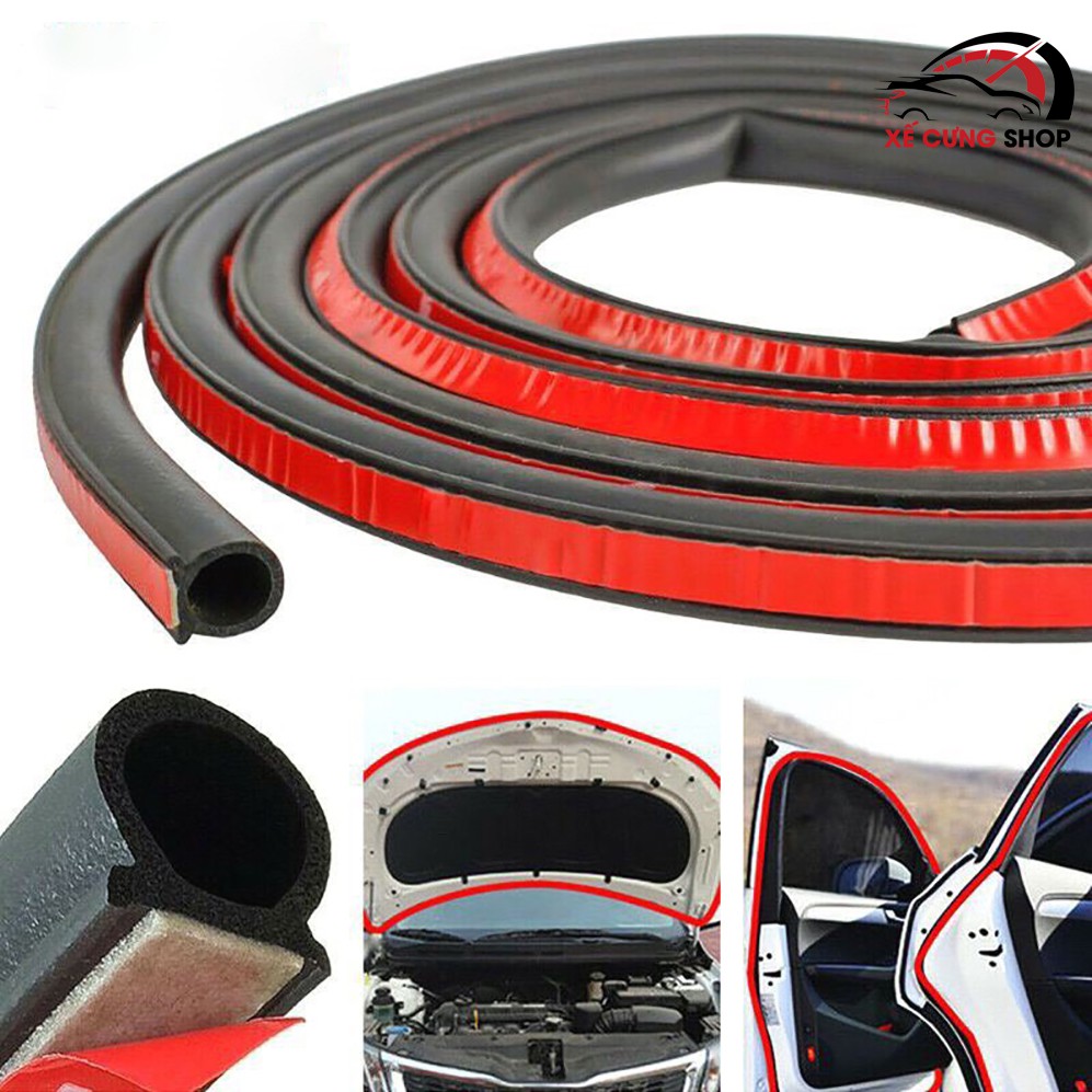 Gioăng cao su, ron cao su, gioăng chống ồn xe hơi chữ D (loại to KT 15x15mm) chống ồn, chống bụi