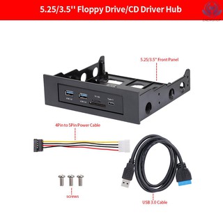 【enew】Multifunctional Extended CD Driver Panel 5.25/3.5'' Floppy Front Panel with Type-C Dual USB3.0 Ports SD TF Card Slot