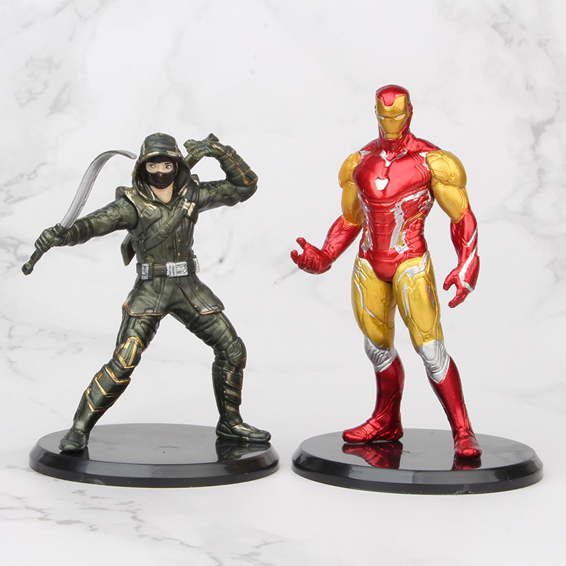 Set 8 mô hình đồ chơi nhân vật siêu anh hùng phim Avengers bằng chất liệu nhựa PVC