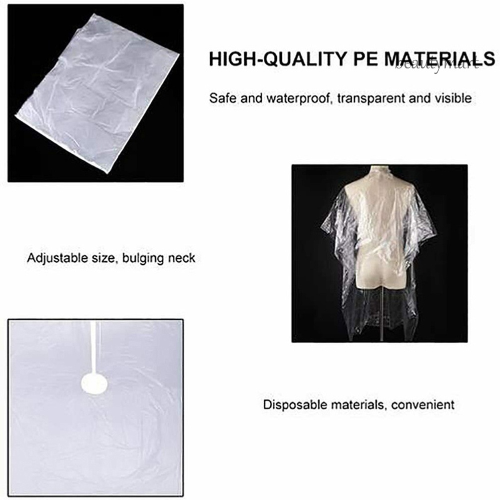 [Hàng mới về] Bộ 100 áo choàng nhuộm tóc dùng một lần trong suốt