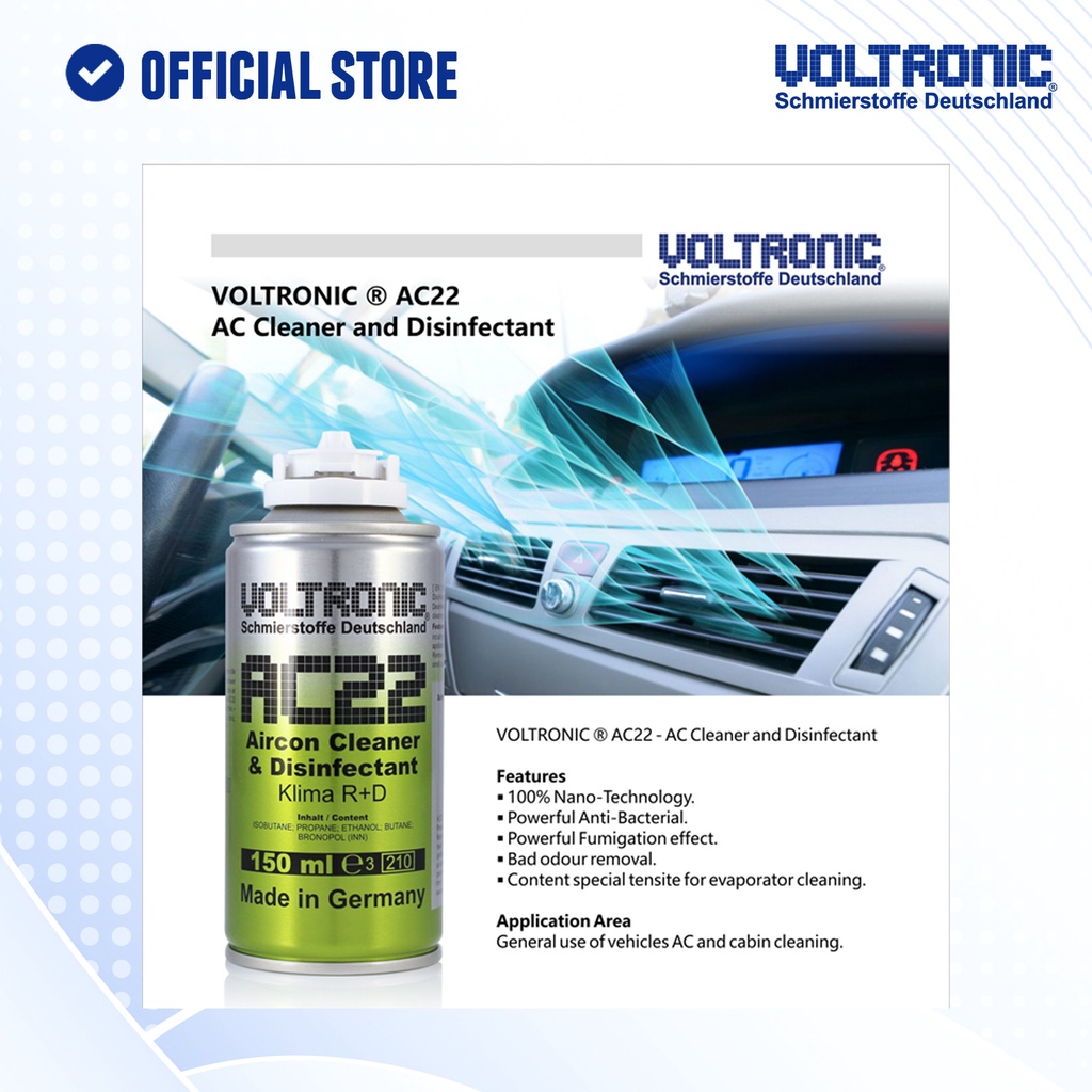 Sản phẩm làm sạch và khử trùng điều hòa không khí VOLTRONIC ® ac22 air condition cleaner and disinfectant