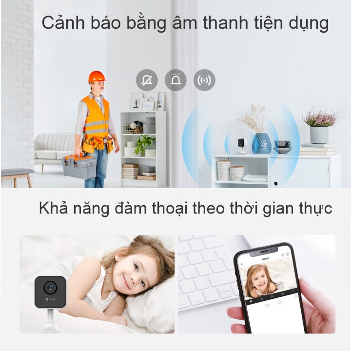 [Giá Sốc] Camera WIFI EZVIZ C1HC H.265 1080P 2MPx (Phiên Bản Cao Cấp), Nhỏ Ngọn, Sắt Nét, Hàng Chính Hãng, Bảo Hành 24Th