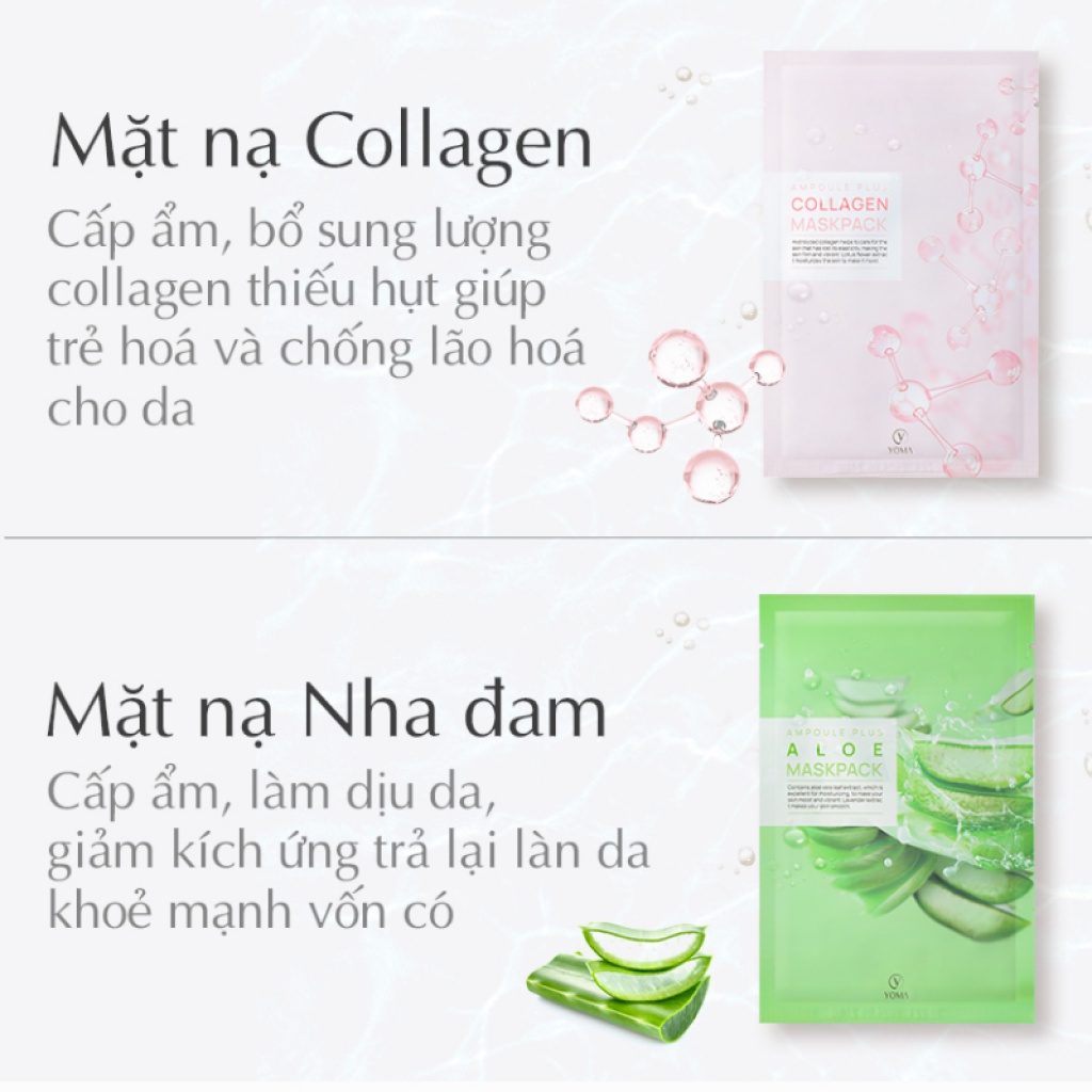 Mặt nạ tinh chất dưỡng ẩm, làm dịu da và chống lão hóa Yoma Ampoule Plus Mask 25g