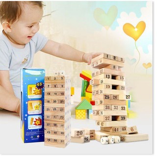 {Sẵn Hàng} Trò Chơi Rút Gỗ Loại 48 Thanh Từ Gỗ Cao Cấp