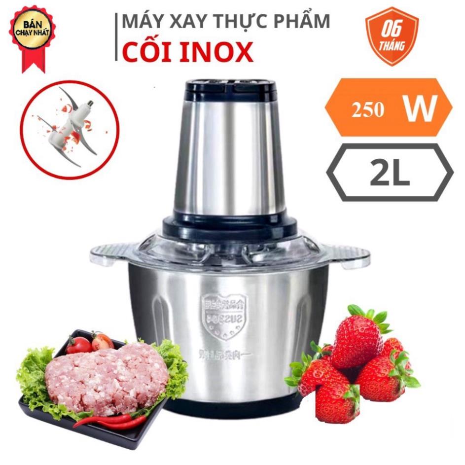 Máy xay thịt cá - máy xay đa năng bằng cối inox Food Processor HDA t2 lít 4 lưỡi dao