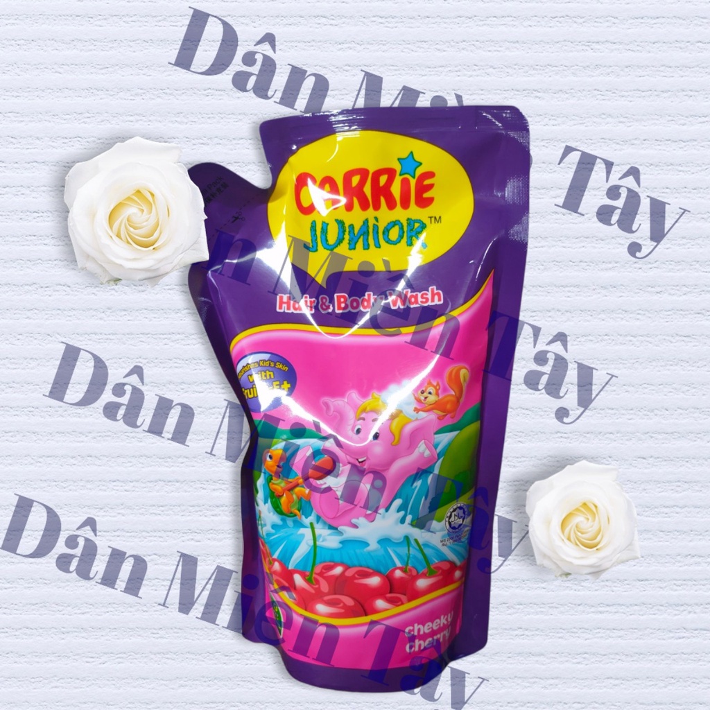 Bịch Sữa Tắm Gội cho bé Carrie Junior Hương Cherry (500ml/bịch)