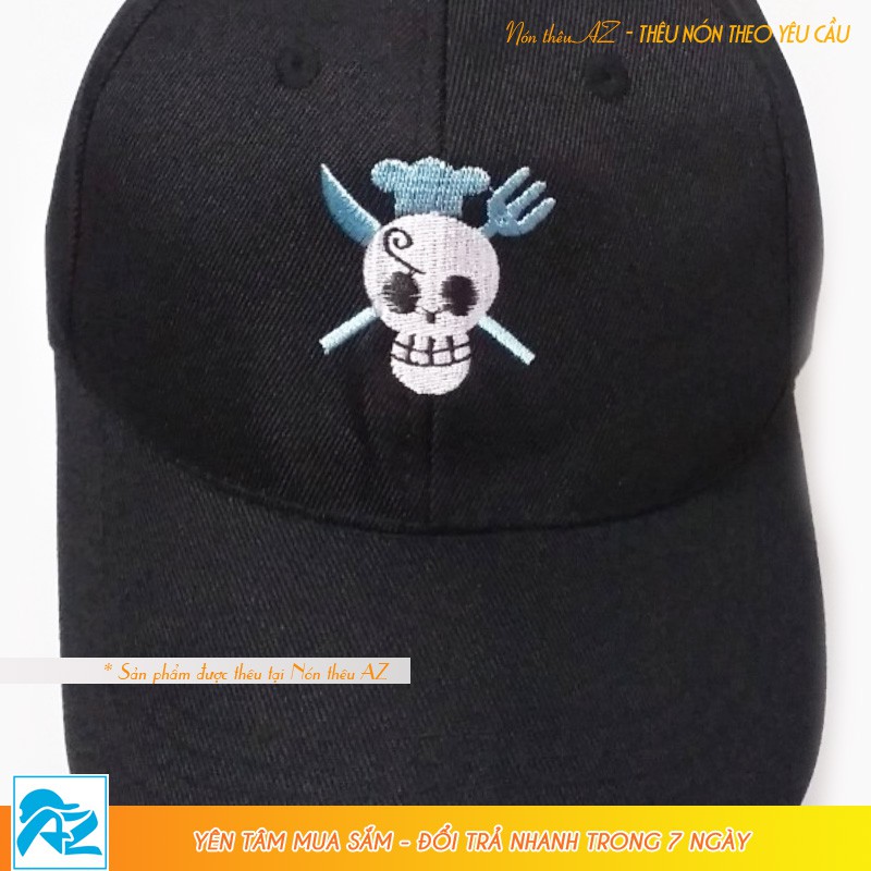 Nón kết Anime One Piece thêu logo Sanji màu đen - Mũ Lưỡi Trai MT519