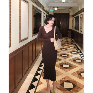 Đầm len nhung dệt kim QC