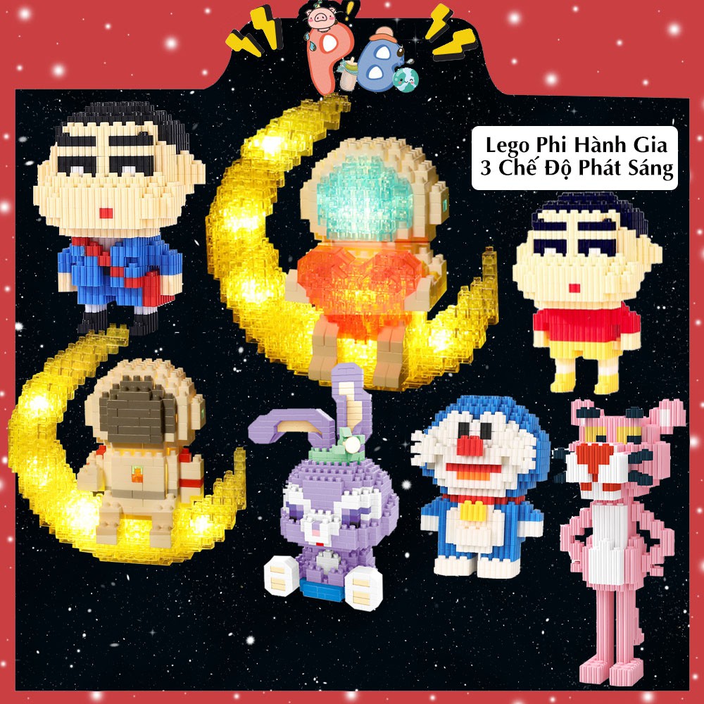 Đồ Chơi Xếp Hình Phi Hành Gia 3 Chế Độ Phát Sáng, Lego Nhân Vật Hoạt Hình Cho Các Bé...