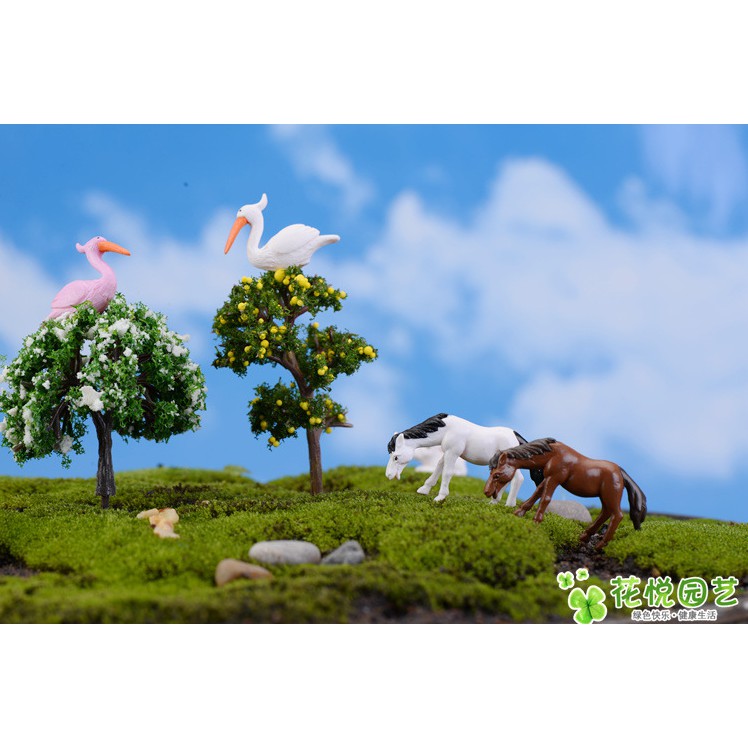 Ngựa Pony ngựa thiên thần có cánh ngựa đồng cỏ - trang trí tiểu cảnh