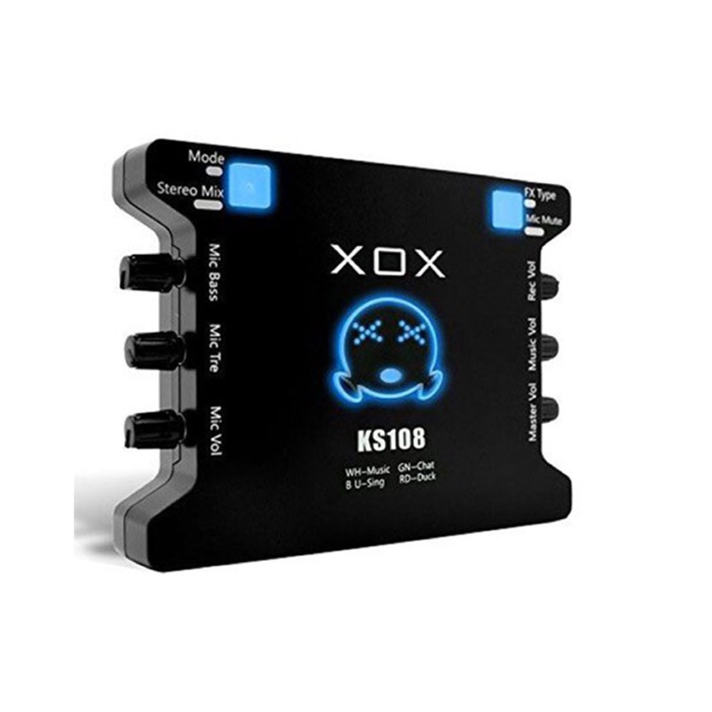 Sound card XOX KS108 cho micro thu âm, sound card hát karaoke hát live stream âm thanh tuyệt đỉnh