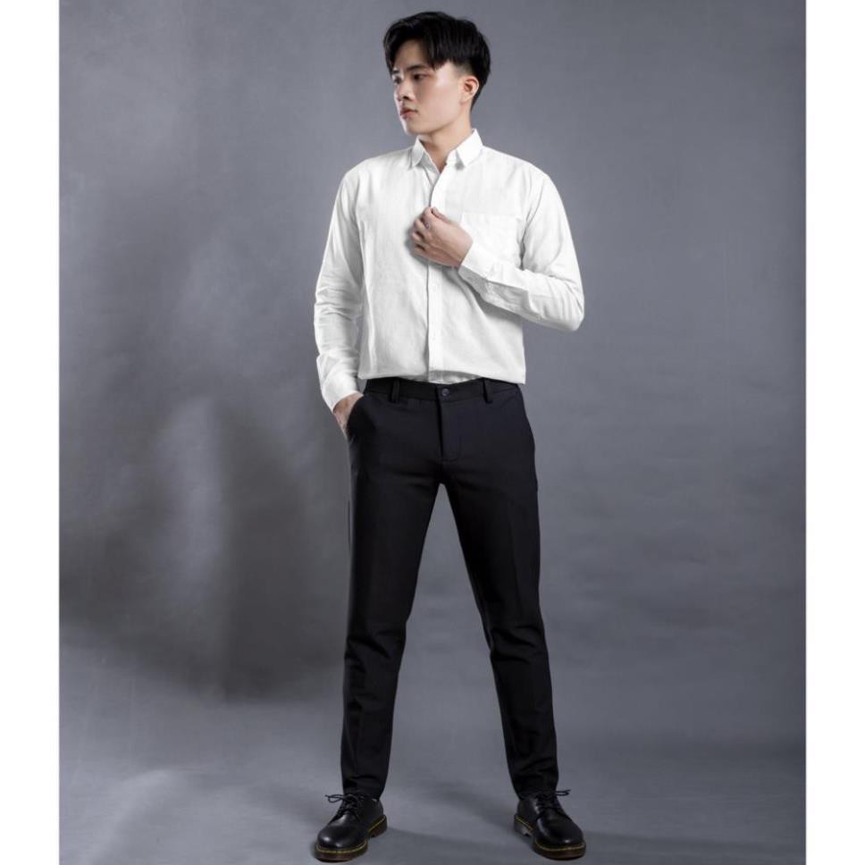 Áo sơ mi nam vải Linen 1 túi 8025