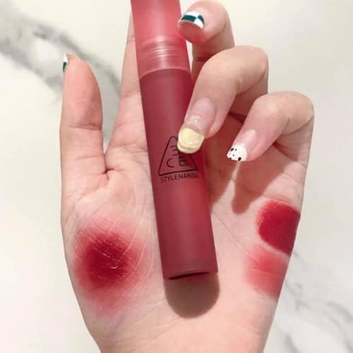 Son 3CE Blur Water Tint mã DOUBLE WIND màu đỏ hồng đất