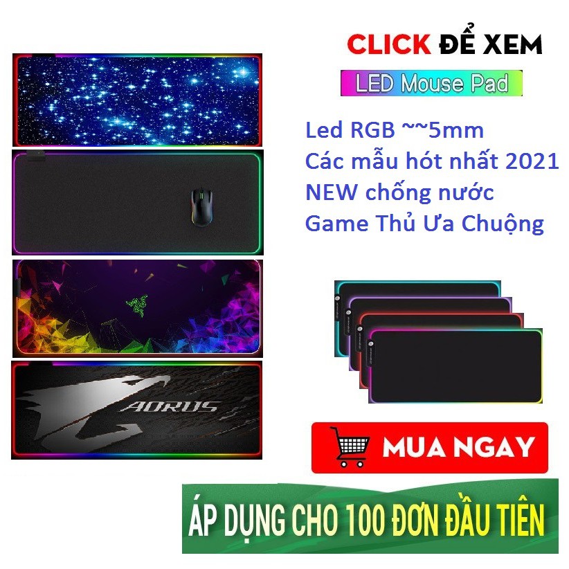 Lót chuột led rgb pad chuột 90x40 80x30 cỡ lớn siêu bền đẹp chống nước full box