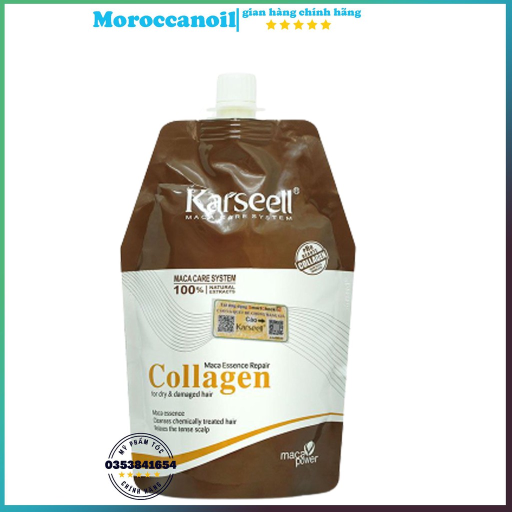 dầu ủ tóc karseell collagen kem ủ tóc karseell maca phục hồi hư tổn ủ tóc collagen karseell 500ml, yến nhi DT04