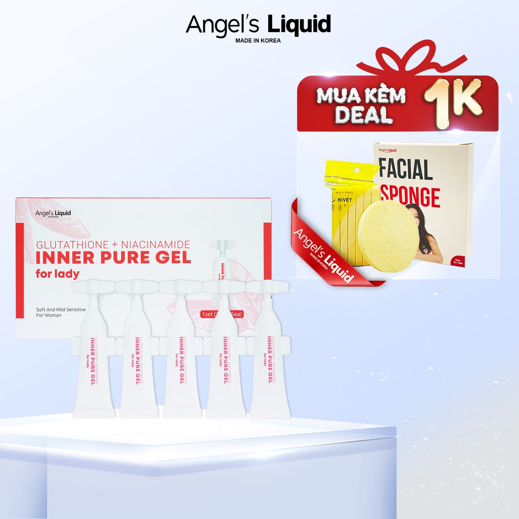 Combo 5 Siêu Tinh Chất Làm Hồng Se Khít Vùng Kín Angel's Liquid Glutathione Plus Niacinamide Inner Pure Gel 2ml x5