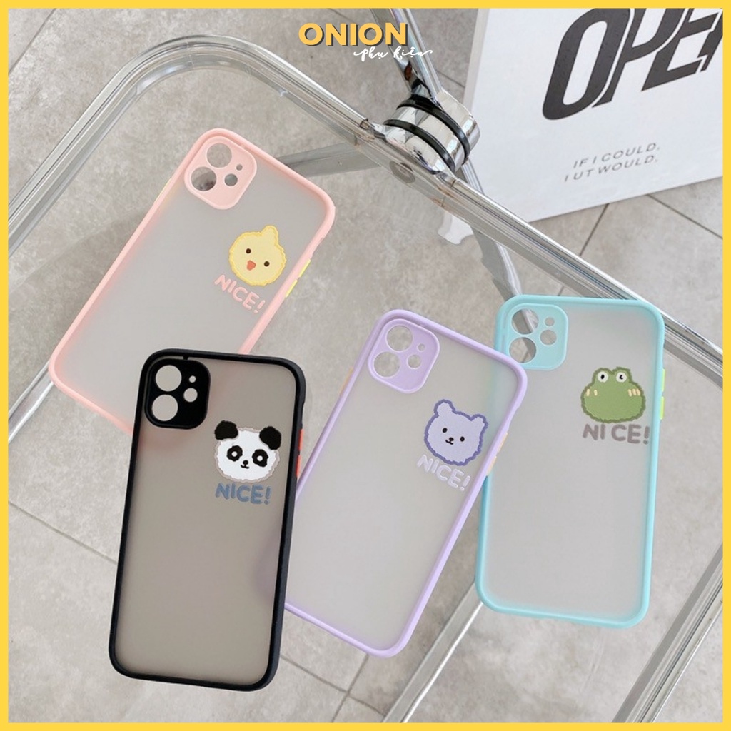 Ốp Onion iPhone bảo vệ camera động vật 4 màu iPhone 7 8 7 Plus 8 Plus X Xs Xr XsMax iPhone 11 11 Pro 11 Promax