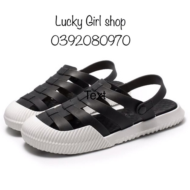 Giày dép sandals nam bít đầu cao su dẻo PVC cao cấp, size 40-45 - Lucky Girl shop