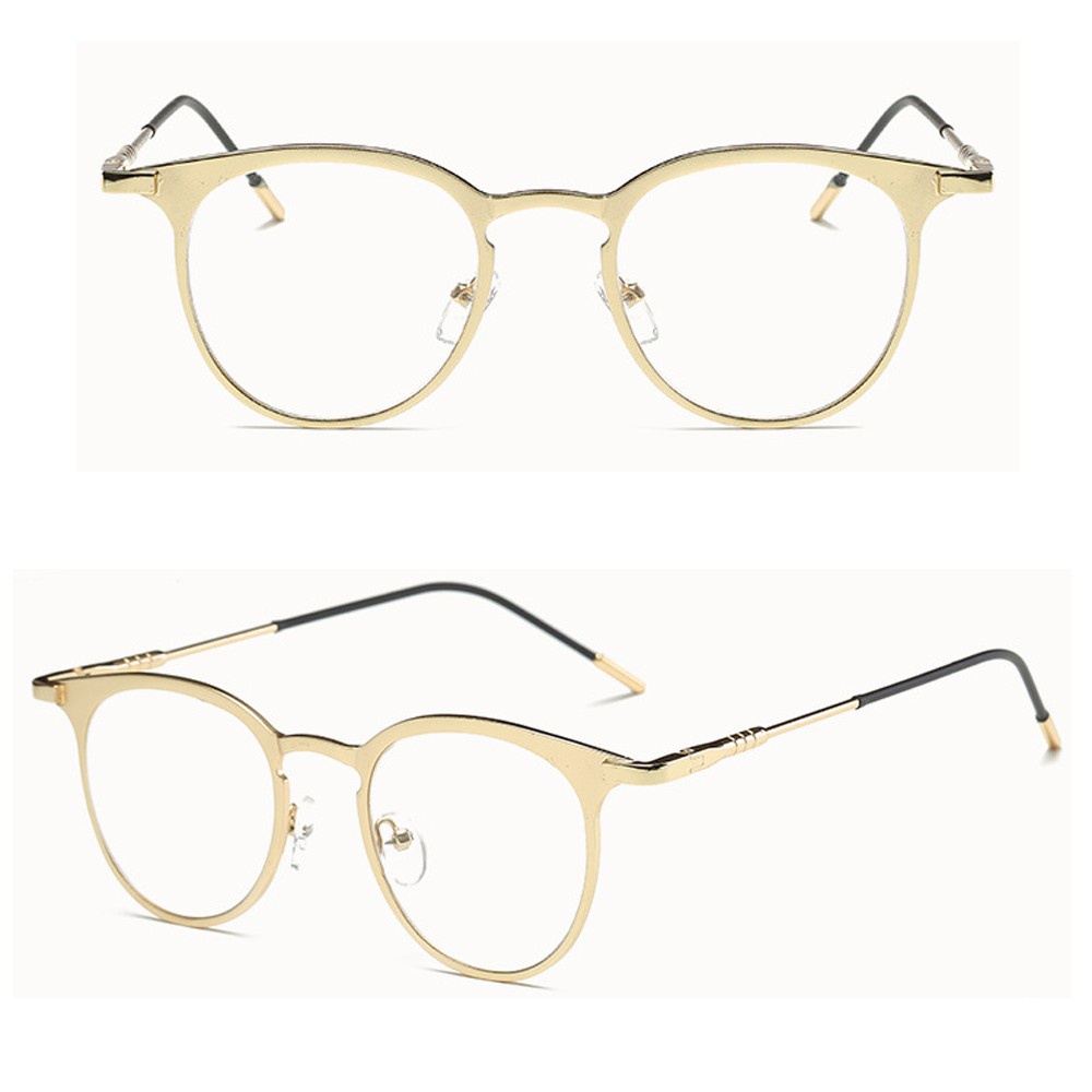 『BSUNS』 Fashion Metal Glasses Computer Ultra Light Frame Eyeglasses Online Classes Women Men Round Vintage Eyeglasses Protection/Multicolor