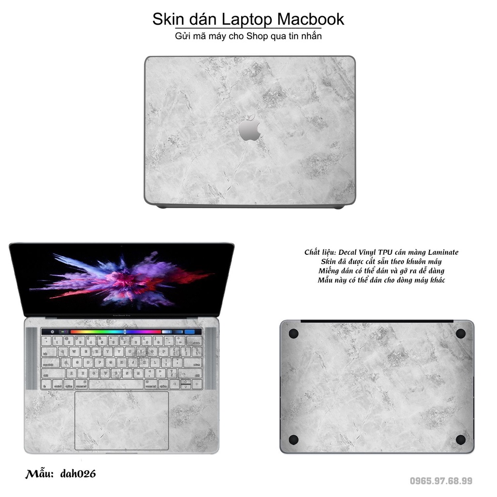 Skin dán Macbook mẫu vân đá (đã cắt sẵn, inbox mã máy cho shop)