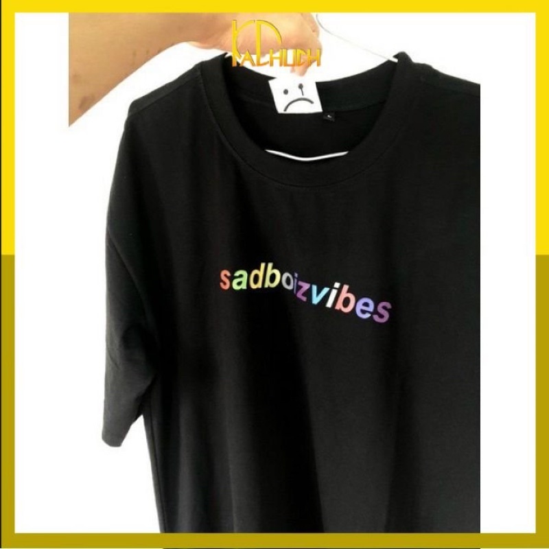 Áo phông tay lỡ sadboizviber vải thun cotton 35/65 hàng dày dặn