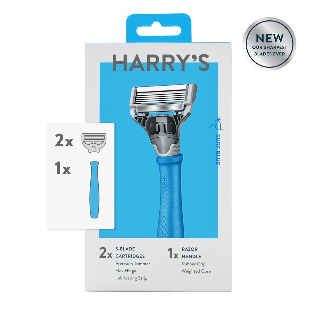 [HÀNG AUTH] Dao Cạo Cao Cấp Harry's Màu Xanh Da Trời (Surf Blue - 1 Cán 2 Lưỡi)