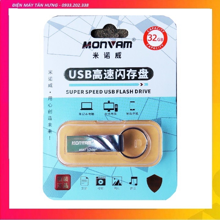 USB 32 GB vỏ nhôm chống nước MONVAM M88 2.0 32GB