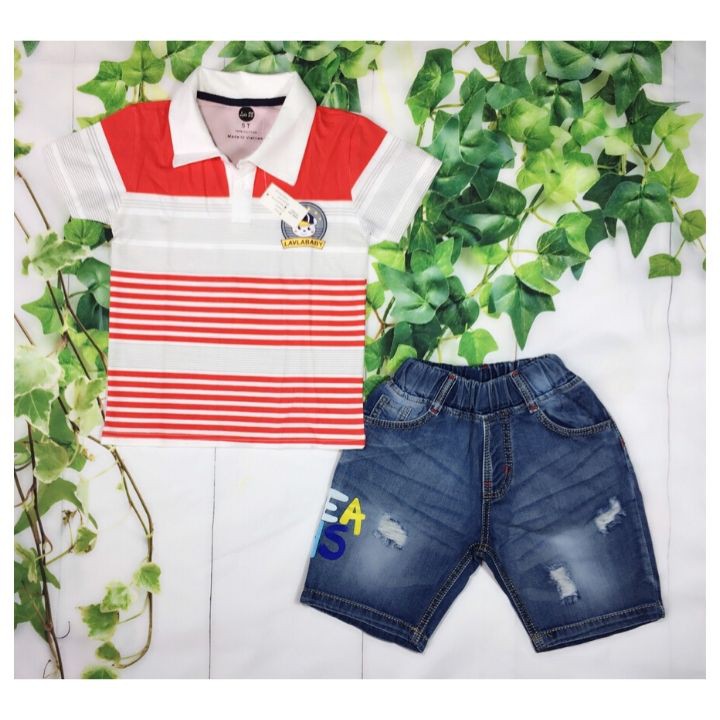 Đồ bộ bé trai sọc từ 14-22kg - Thời trang bé trai- quần jean - thun cotton thấm hút mồ hôi- Tomchuakids
