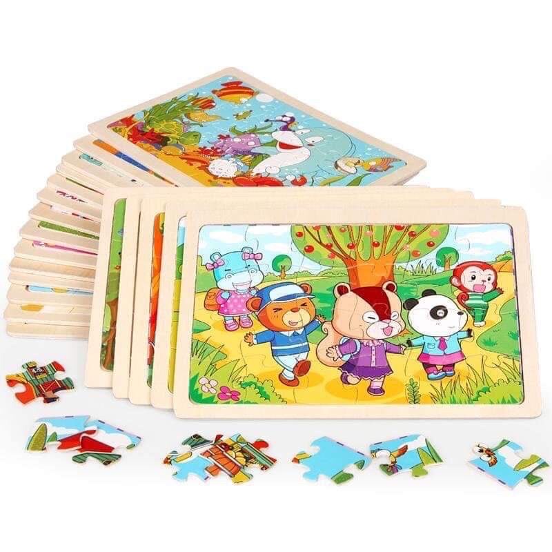 Bộ tranh xếp hình gỗ 2D Baostore đồ chơi giáo dục, giải trí nhiều chủ đề cho bé