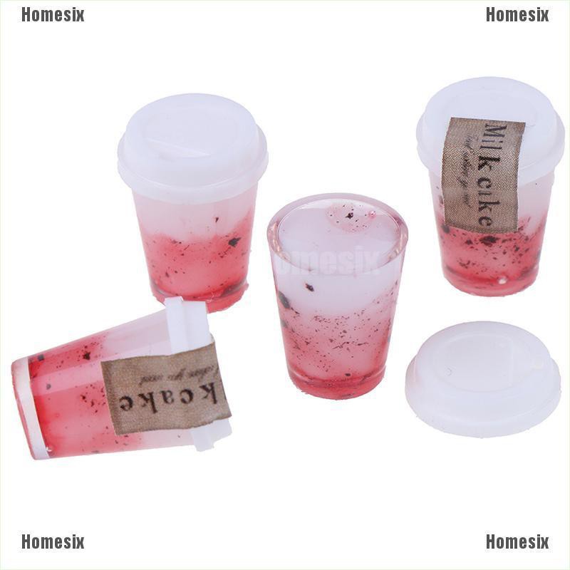 [HoMSI] 2Pcs 1/12 Dollhouse Mini Simulation Drinks Model Fruit Drink Doll House Decor SUU