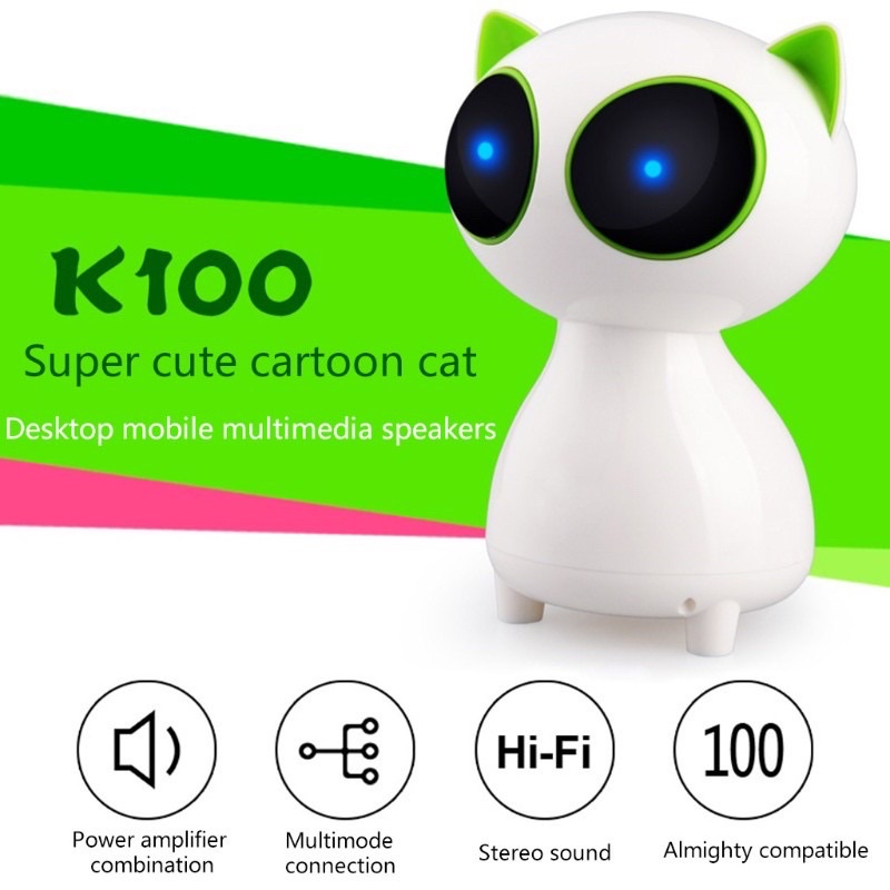 Loa Máy Tính mèo hồng Đa Phương Tiện Đầu Cắm 3.5mm