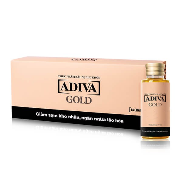 Collagen Adiva Gold (14 lọ 30ml / Hộp) Giảm sạm khô nhăn, ngăn ngừa lão hóa.