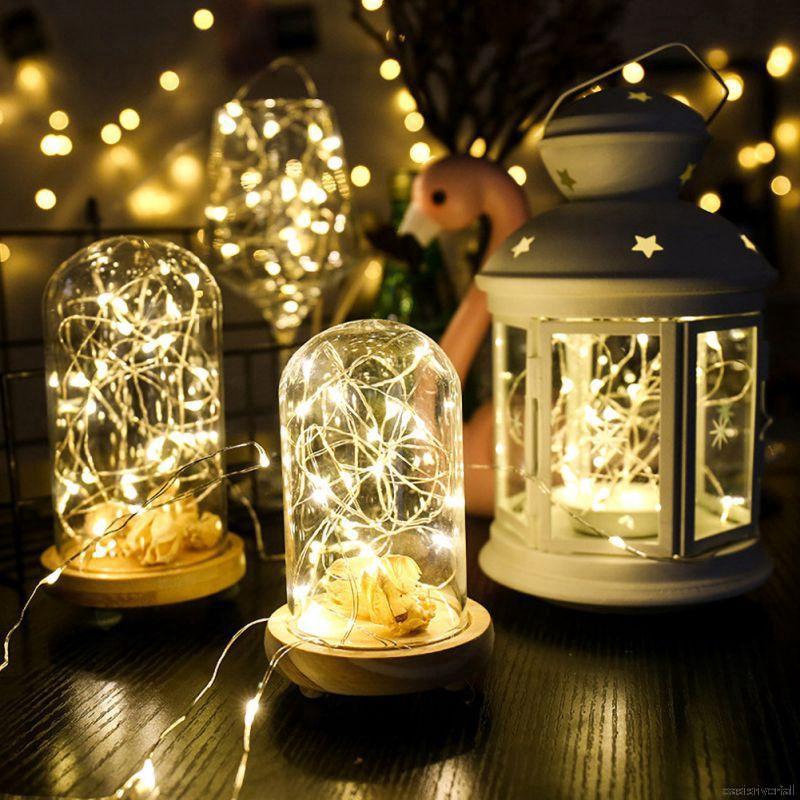 2m Copper Wire LED String Lights Powered By Battery Waterproof Christmas Festival Lighting Decoration