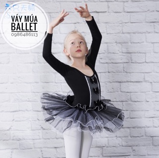 Váy múa ballet 3 nơ cao cấp (tím, đen)