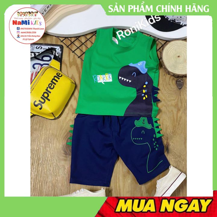 SET RONI HOẠ TIẾT KHỦNG LONG CHO BÉ SIZE 10-40KG. HÀNG MỚI VỀ CÓ SẴN SHOP GIAO HỎA TỐC
