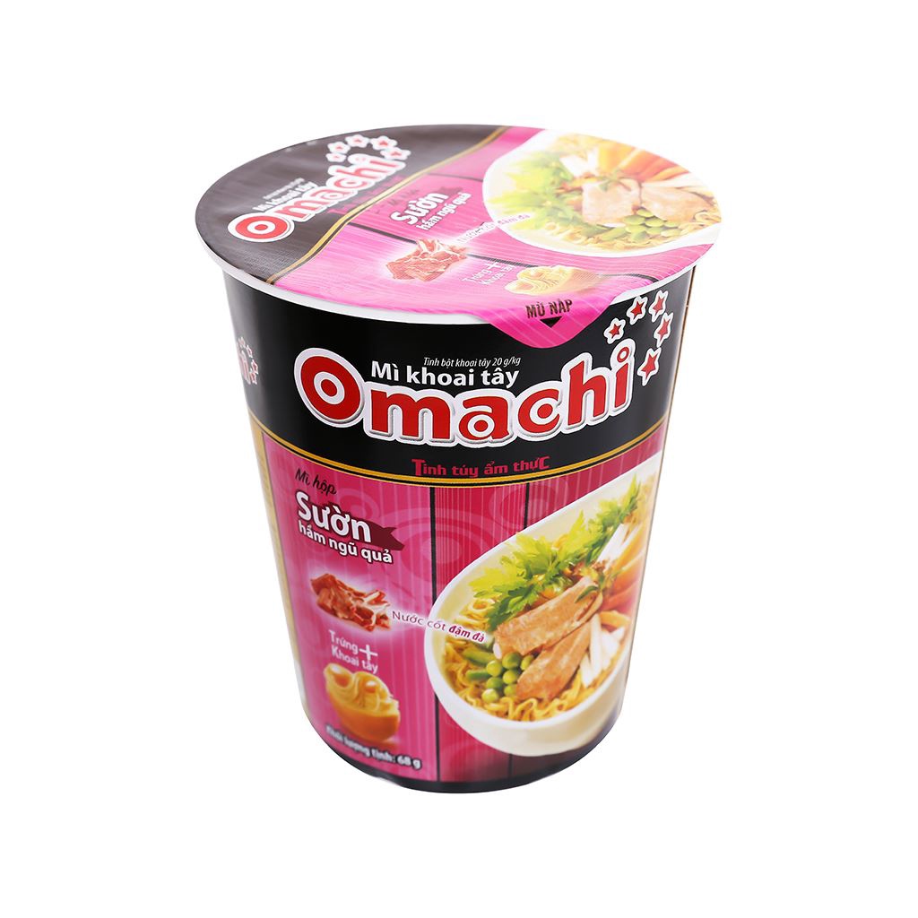Mì OMACHI SƯỜN HẦM NGŨ QUẢ DATE MỚI - gói , hủ lớn , ly