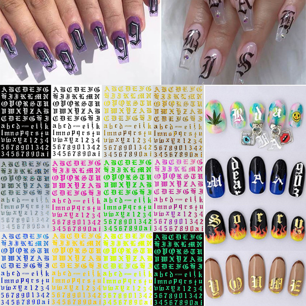 [Hàng mới về] Set 12 miếng dán trang trí móng tay nghệ thuật 3D DIY độc đáo