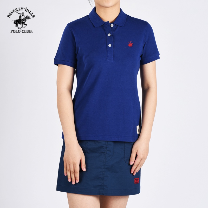 Beverly Hills Polo Club - Áo polo Ngắn tay Nữ Classic Đỏ đậm DBK- BHPC WAPN0087