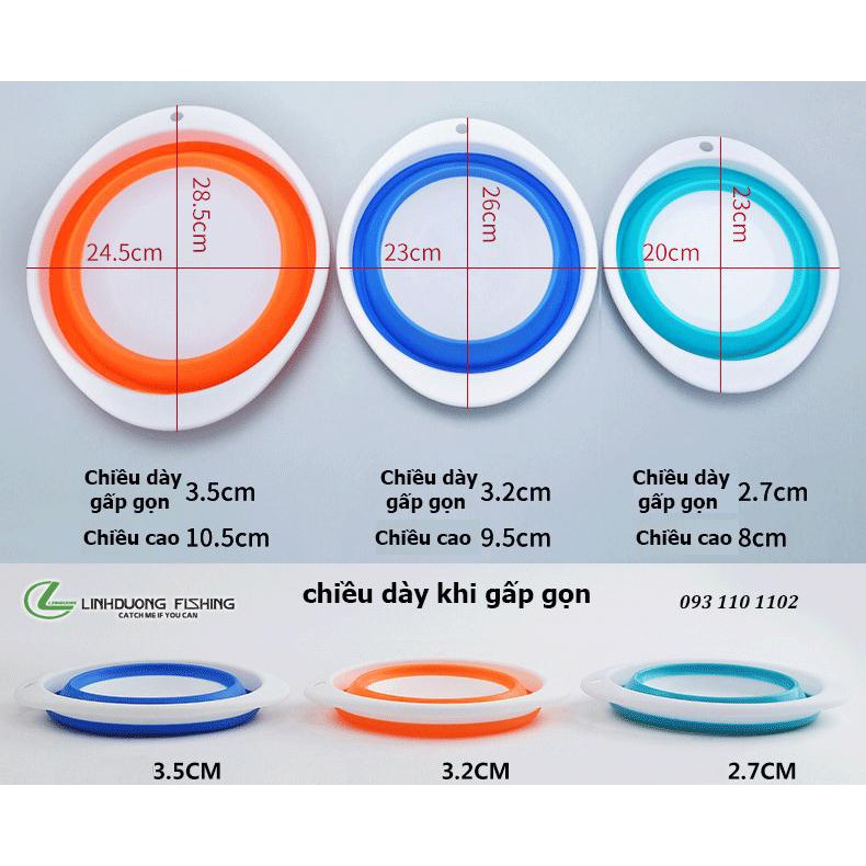 Bát đựng mồi câu đài gấp gọn