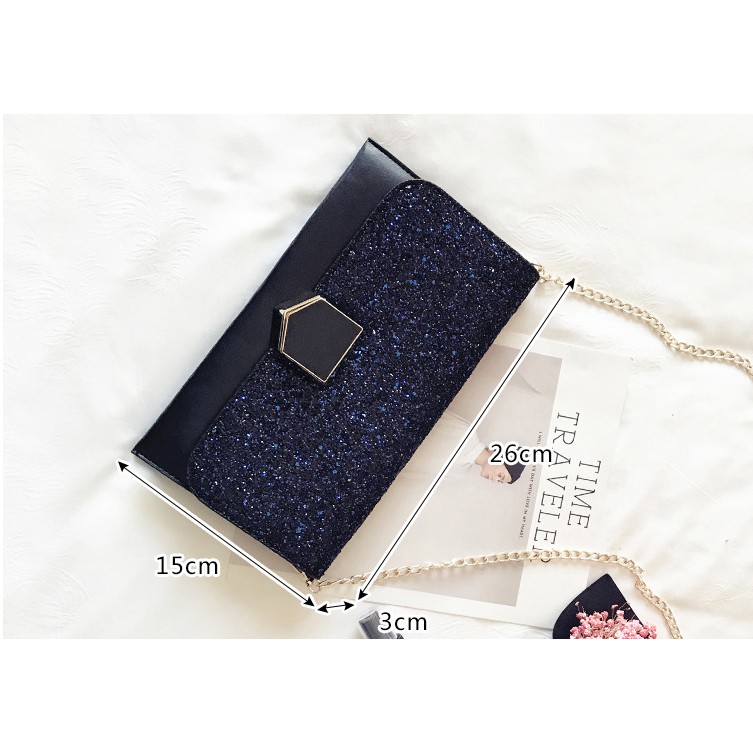 Túi Clutch Cầm Tay Nữ Kim Tuyến Óng Ánh Đẹp Kiểu Dáng Sang Trọng Thích Hợp Cho Đi Chơi Và Dự Tiệc