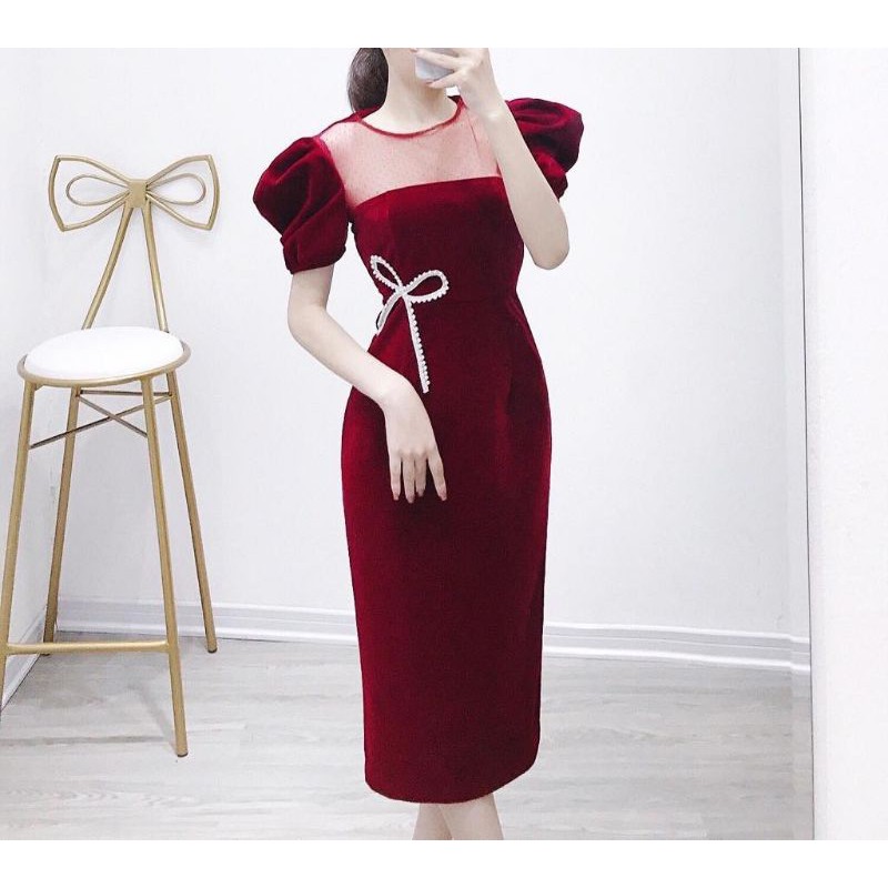 Váy nhung hàng thiết kế size m