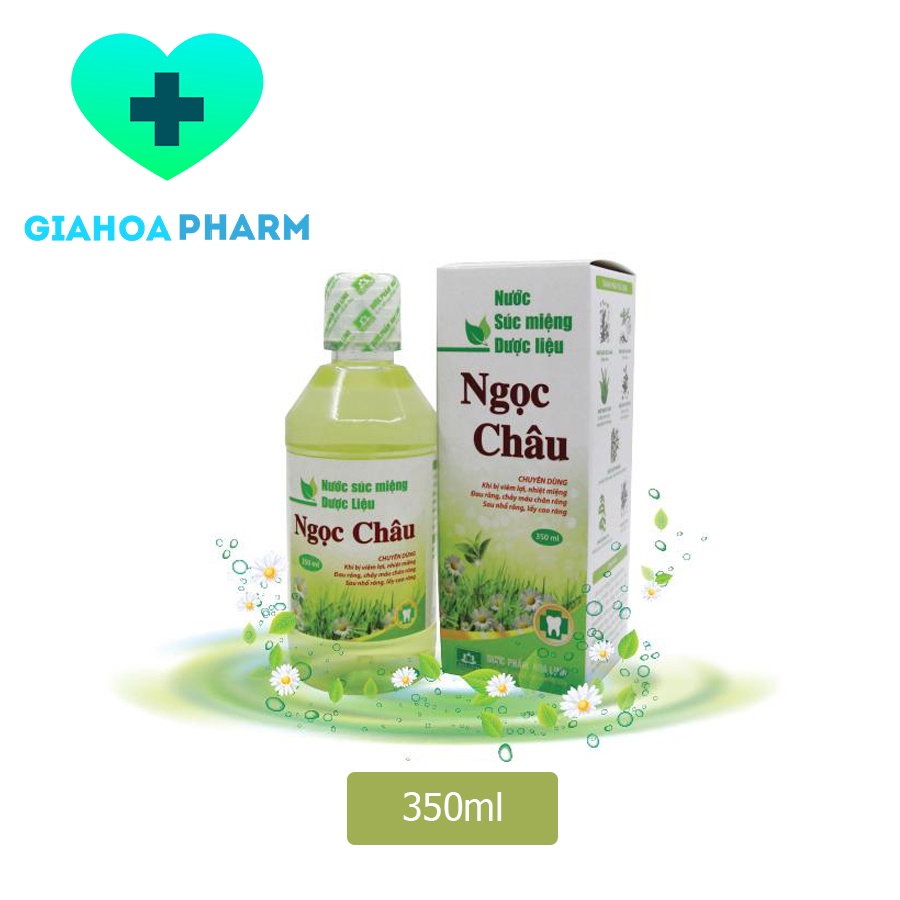 Nước súc miệng dược liệu Ngọc Châu 350ml (Hoa Linh) - Giảm nhiệt miệng, đau, chảy máu chân răng, lợi, nhổ răng, cạo vôi