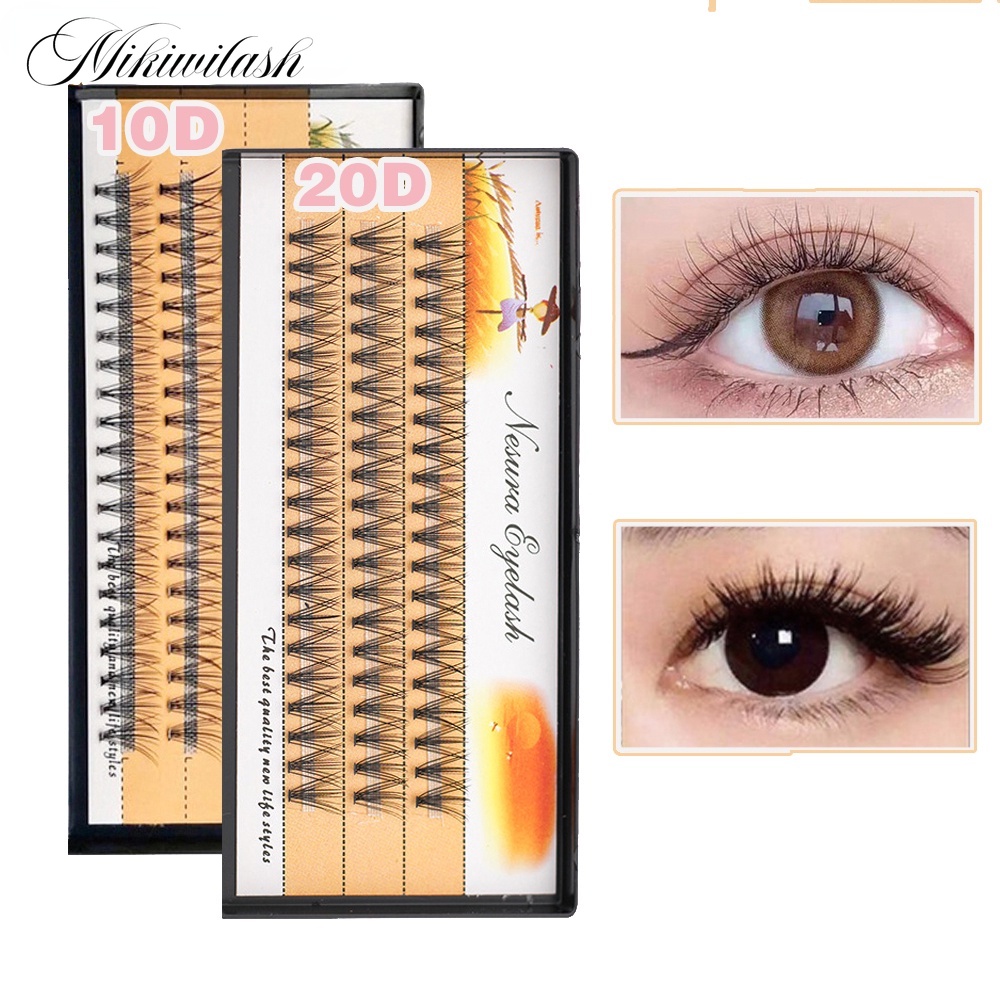 Mikiwilash 10D / 20D Cluster Eyelash Extensions Tự ghép lông mi riêng lẻ Khối lượng tự nhiên Lông mi thủ công